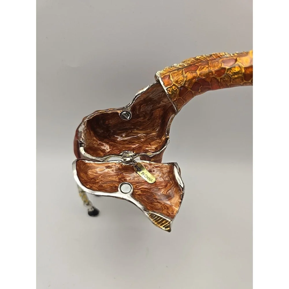 Beautiful Hinged Jeweled Giraffe Trinket Box - 5